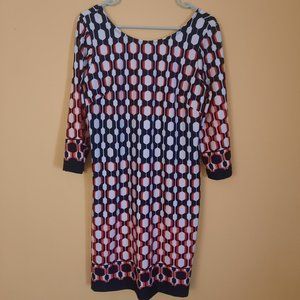 Red, Black, And Pink Dotted Dress